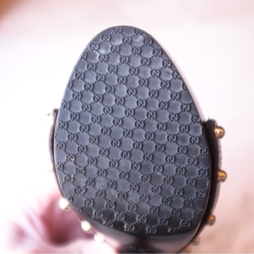 Gucci Signature Web Horsebit Clog Heel Sandals 5.5 - image 6